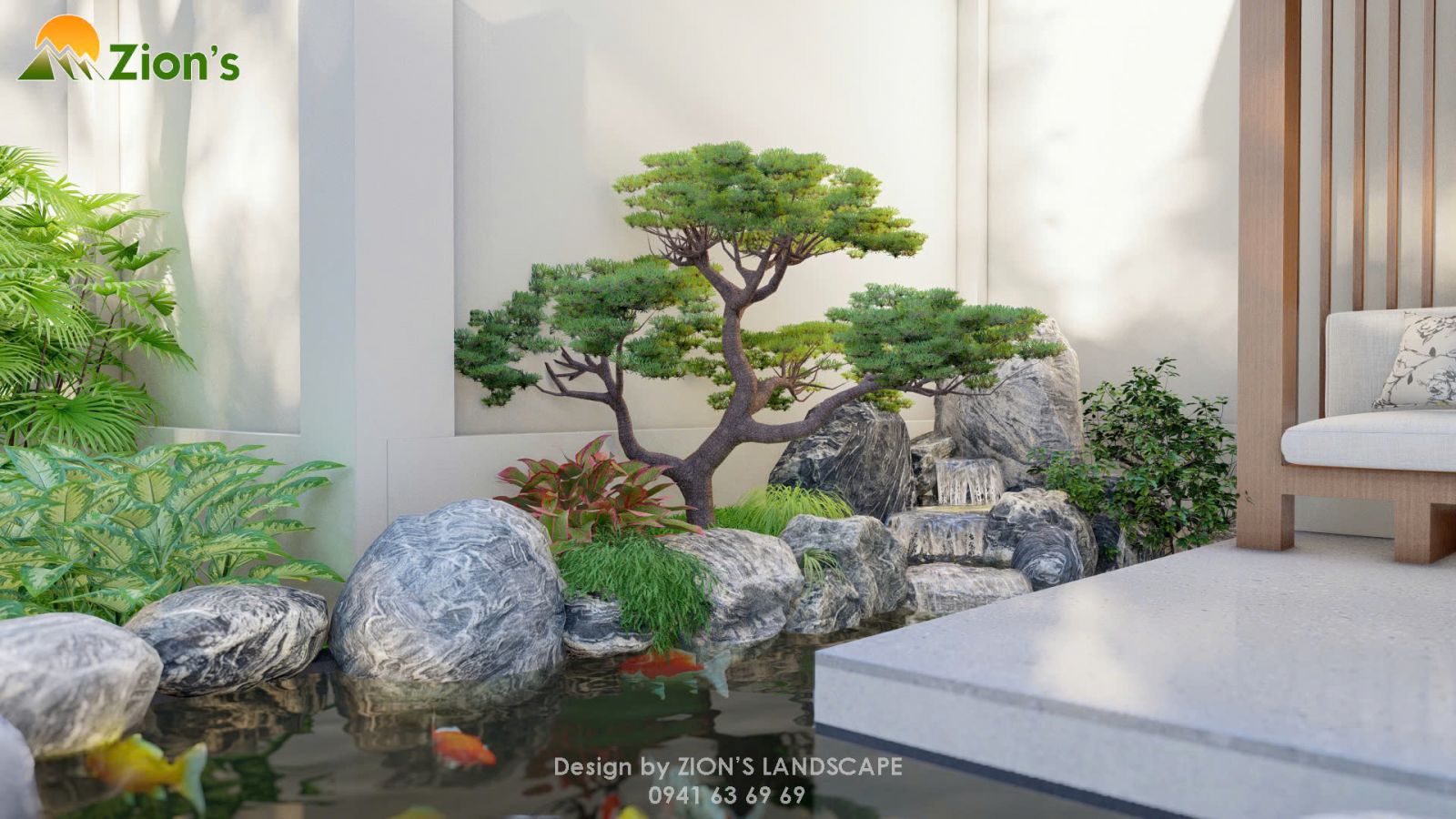 Thiết kế sân vườn hiện đại tại hưng yên - zions